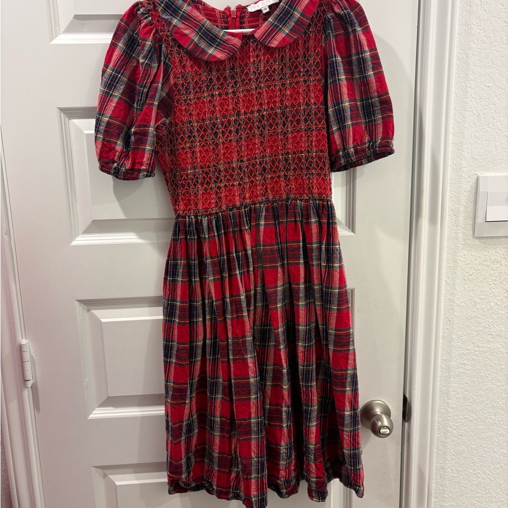 Ivy City Co Red Plaid Dress